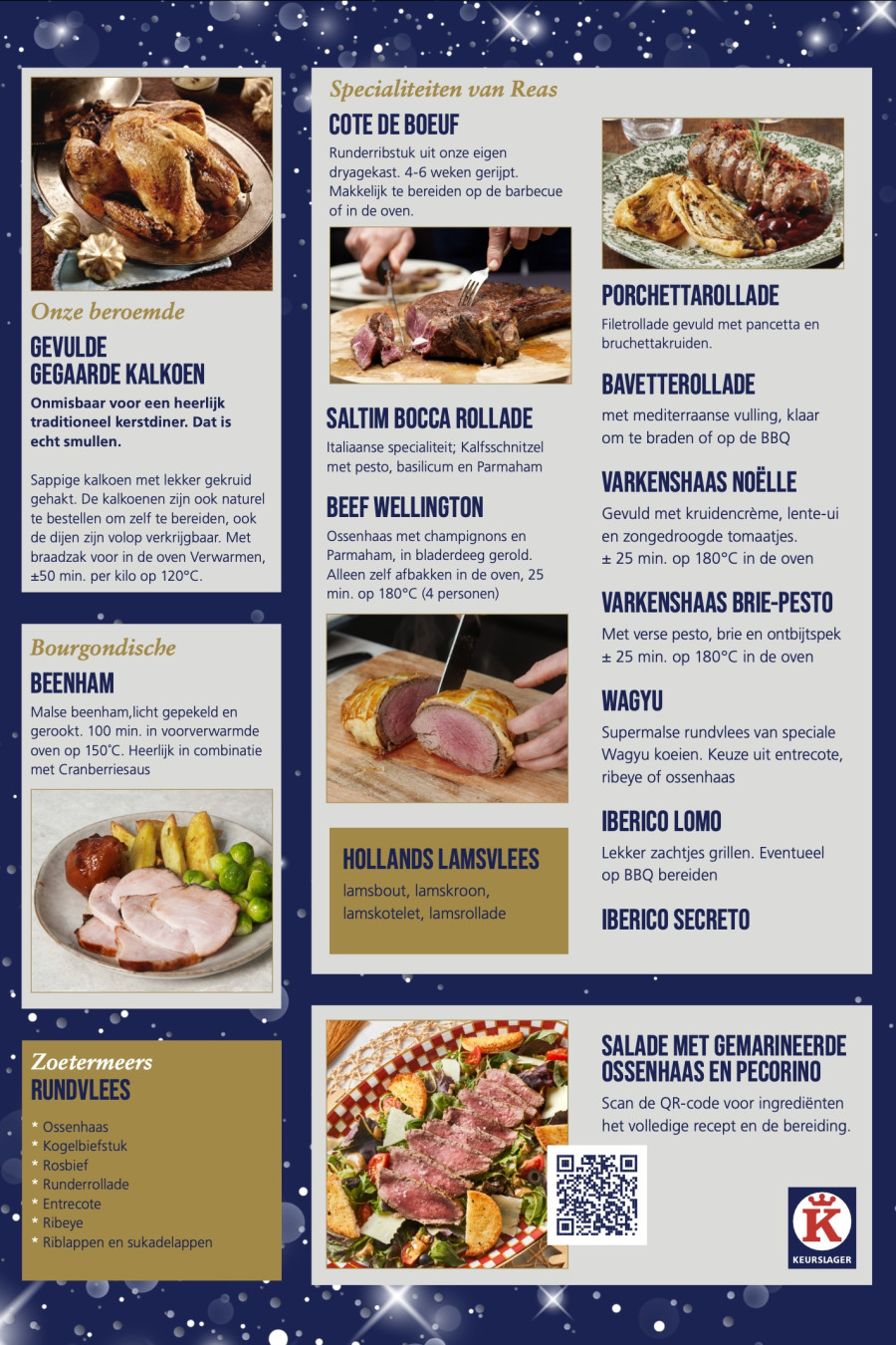 Keurslagerij Reas Kerst Feestdagen Folder Zoetermeer Boskoop